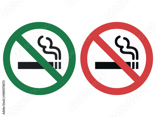 No smoking and smoking area sign vector image for public health and safety regulations and awareness design