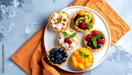 Assorted mini tarts on a plate