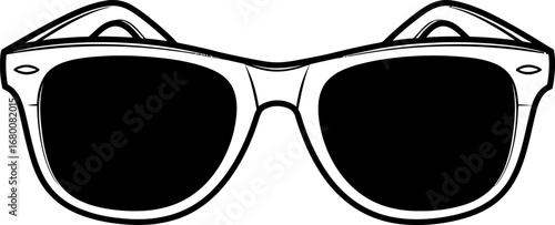 Stylish Black and White Sunglasses Illustration Design