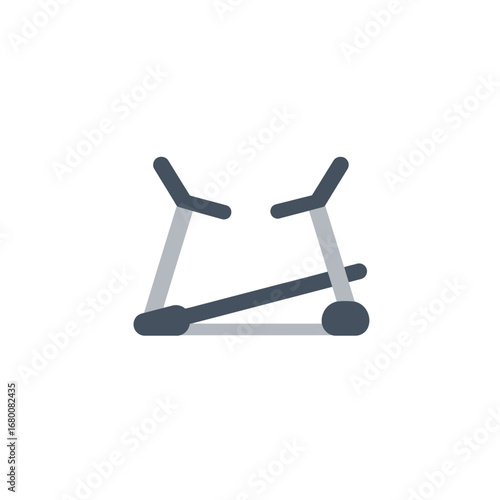 Flat illustration of a treadmill machine, designed for indoor exercise and fitness.