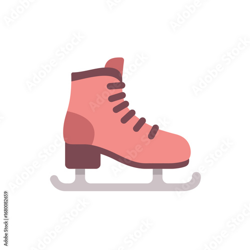 A stylized illustration of a pair of pink ice skates.