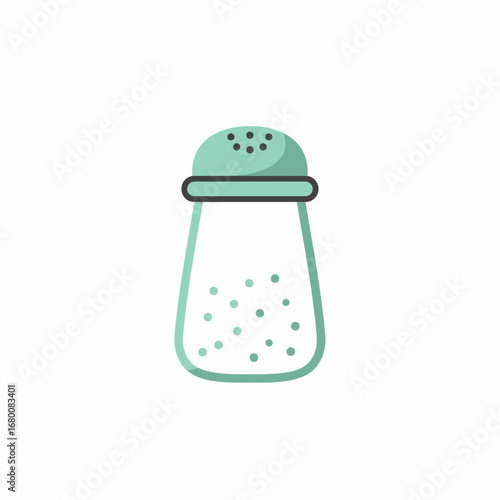 A simple, isolated illustration of a salt shaker, filled with granules.