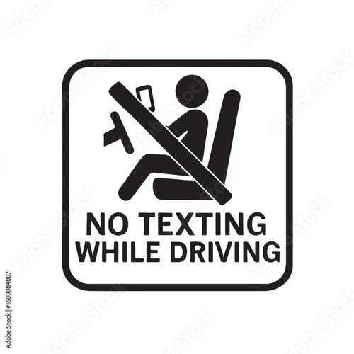 no texting while driving icon, silhouette vector illustration