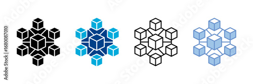 Blockchain  Icon Set Multiple Style Collection