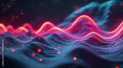 Neon Currents of Data Flowing Through a Sonic Signal Realm