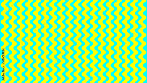 Bright Yellow and Blue Wavy Lines Pattern Background