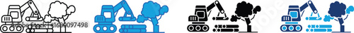 Deforestation multi-style icon