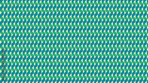 Abstract geometric pattern with repeating diagonal lines in shades of green and blue