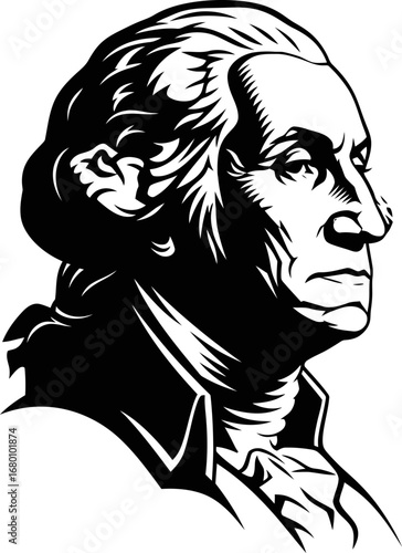 George Washington Profile Silhouette Portrait