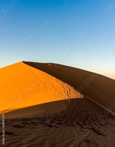 Golden sand dune at sunrise
