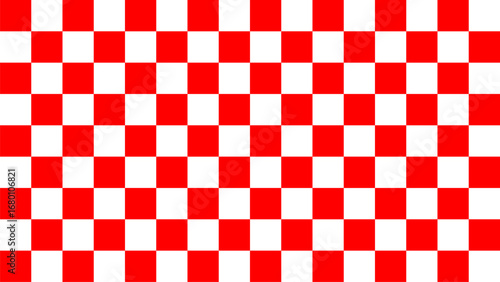 Vibrant Red and White Checkerboard Pattern Seamless Texture