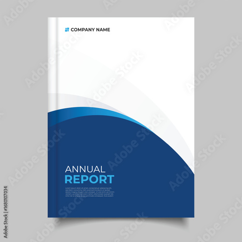 modern business annual report cover template flyer design blue decoration