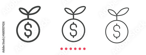 Investment icon. Thin line icon vector.