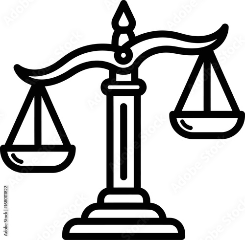 Simple Black Outline of Justice Scale Symbol
