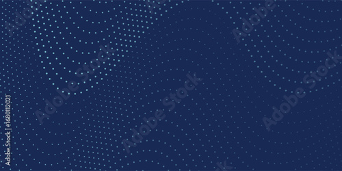 Modern abstract background featuring a digital wave made of glowing dots over a dark blue theme ideal for web and design use