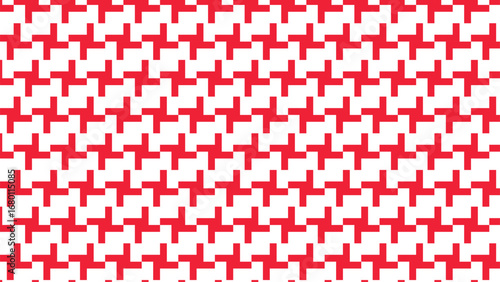 Classic red and white houndstooth pattern for fashion textiles and upholstery designs