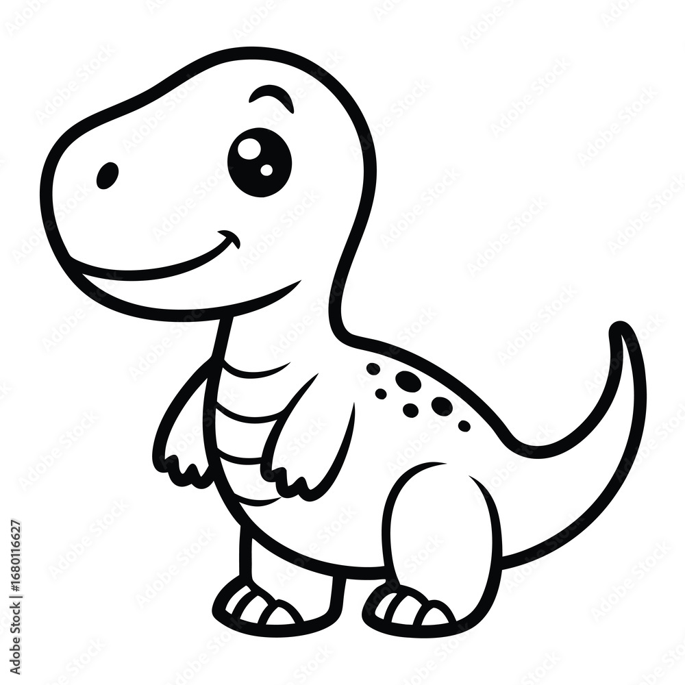 Fototapeta premium Cute Baby Dinosaur Cartoon Vector Illustration