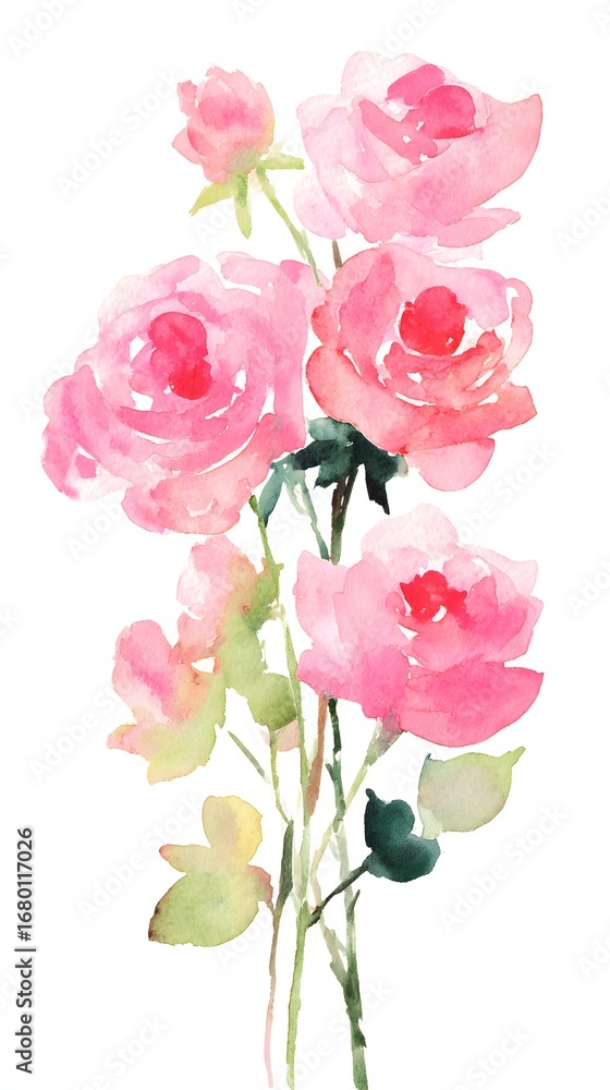 Fototapeta premium High definition romantic love rose illustration