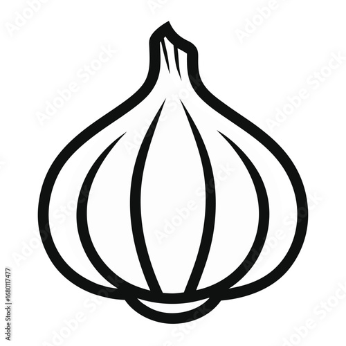 Garlic Bulb Fresh Vegetable Vector Illustration