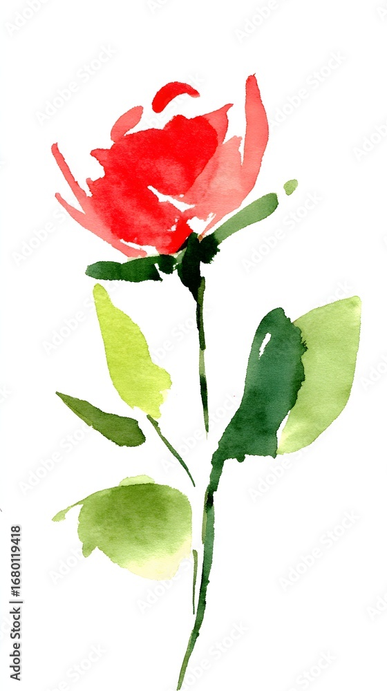 Fototapeta premium High definition romantic love rose illustration