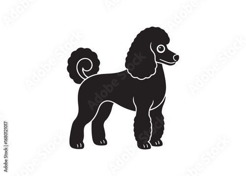 poodle dog silhouette vector illustration isolated on white background for pet and animal design.