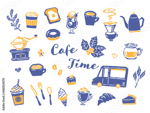 illustration of cafe drink and food menu