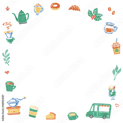 illustration of cafe drink and food menu
