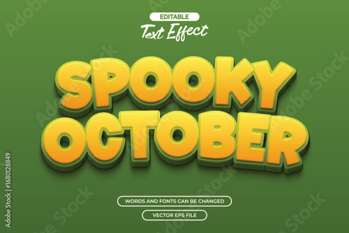 Spooky october editable text effect with 3d text style