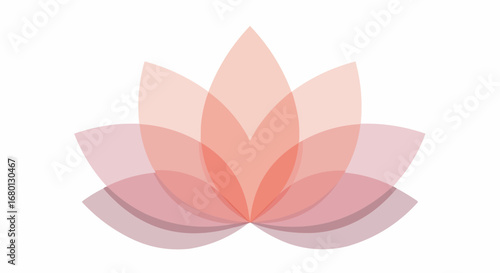 Stylized Pink and Orange Lotus Flower Design on Isolated White Background