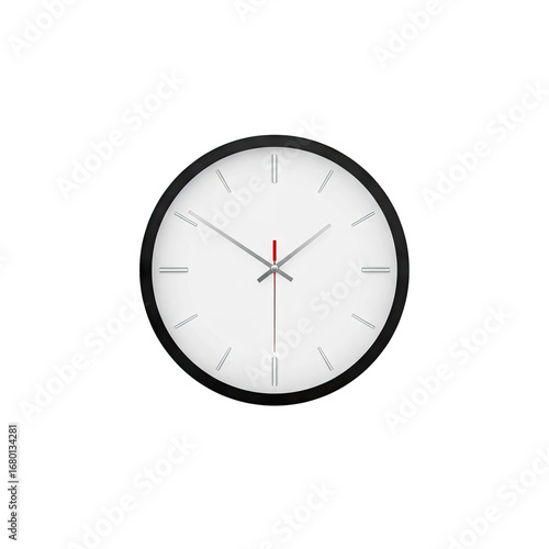 Free Download Modern minimalist wall clock with clean white face and silver hands, perfect for any contemporary space. - GFXLoad