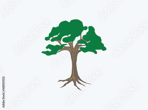 Tree logo, tree icon and green color symbol Tree unique and modern logo design vector,banayan tree