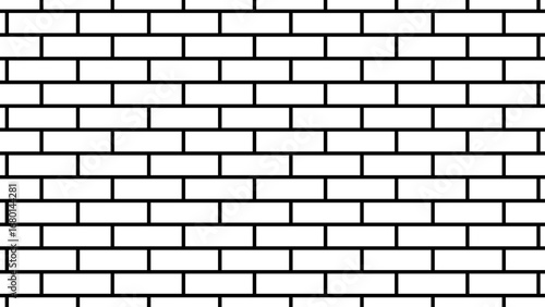 brick wall vector art simple outline design isolated white background,  seamless building cement concrete wall grunge background.