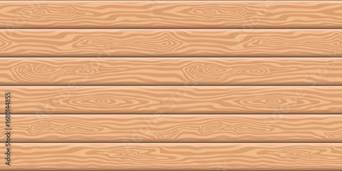 Wood plank wall, horizontal slats, wood texture seamless pattern, vector design