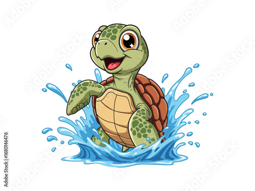 cartoon-sea-turtle-splash
