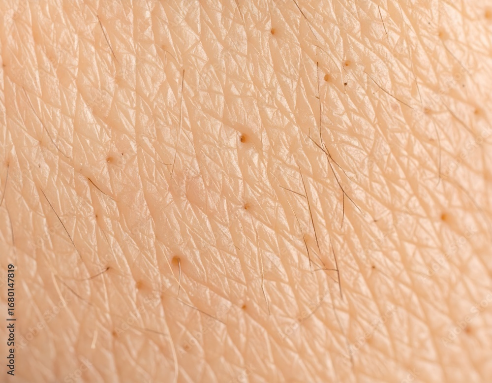 Fototapeta premium Close-up of Skin with Blackheads and Hair Follicles: Skin Texture and Imperfections