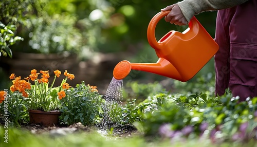 Gardener�watering plants