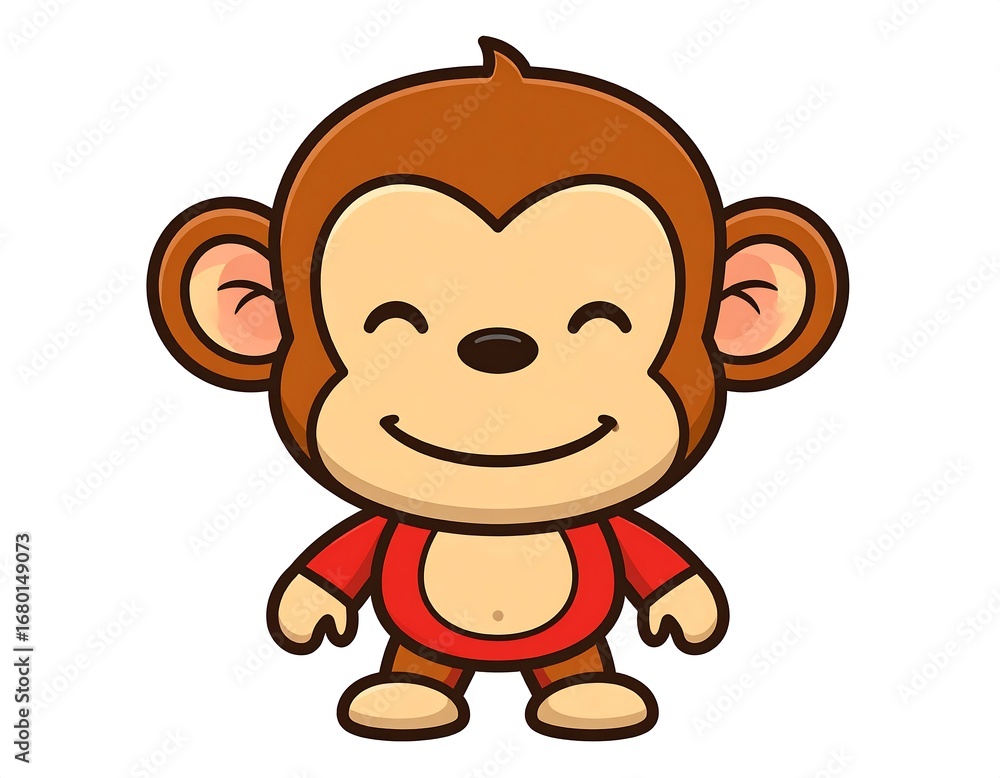 Fototapeta premium Cute cartoon monkey