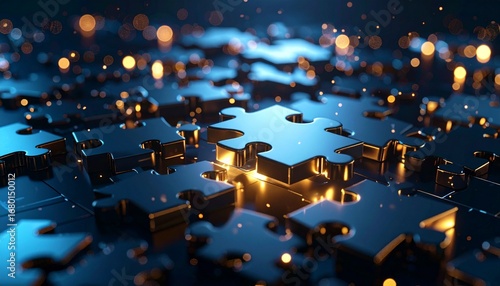 3D puzzle used as a metaphor for business solutions and troubleshooting