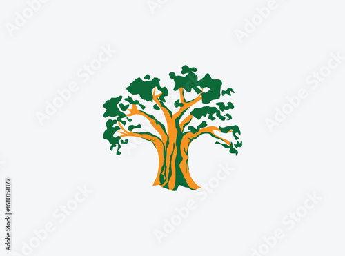Simple and minimalist logo of a banyan tree.new creative tree logo design icon