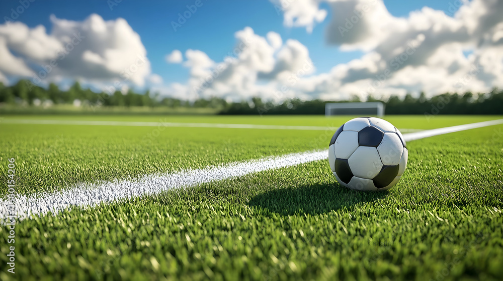 Fototapeta premium soccer ball on the grass