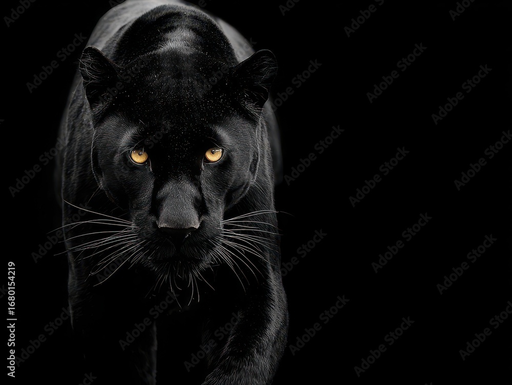 Obraz premium Majestic Black Panther Staring Intently at Viewer