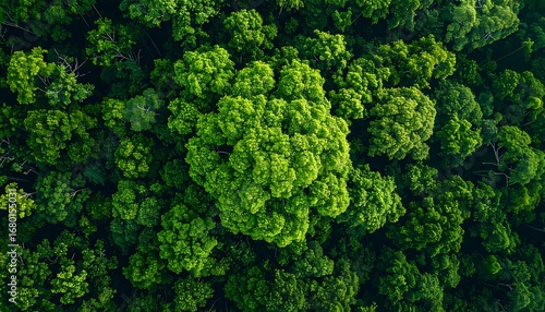 Lush green forest canopy viewed from above