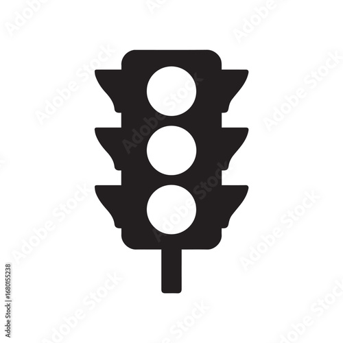Traffic Light  silhouette black and white vector icon