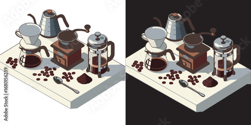 coffe set logo. Set of Coffe Maker Icon Logo. Coffee icon set. Vector illustration.