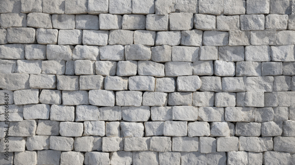Fototapeta premium Structured cobblestone wall texture in square formation with subtle joints, clean finish for modern architectural or design rendering