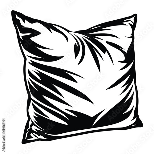 Striking monochromatic abstract design of a decorative pillow for modern interiors