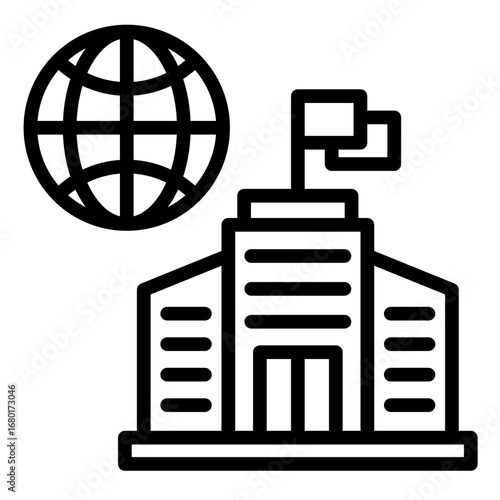 Headquarter  Icon Set Multiple Style Collection