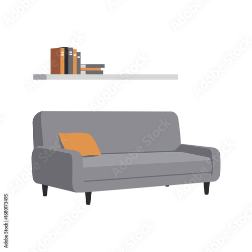 An elegant and contemporary leather sofa, armchair, and other furniture for a comfortable living room interior design
