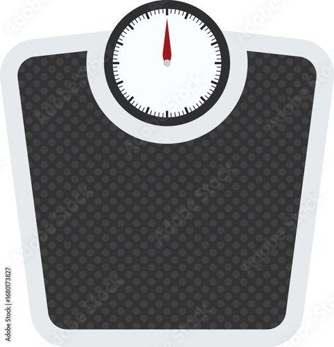 Cartoon analog body weight scale. Bathroom scale illustration.