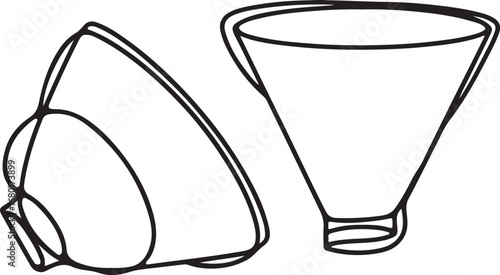 Black and White Vector Illustration of Two Stylized Sea Shells Coastal Marine Life and Ocean Art